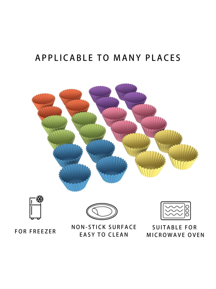 Intirilife Silikon Muffinformen Cupcakeformen in Bunt günstig kaufen