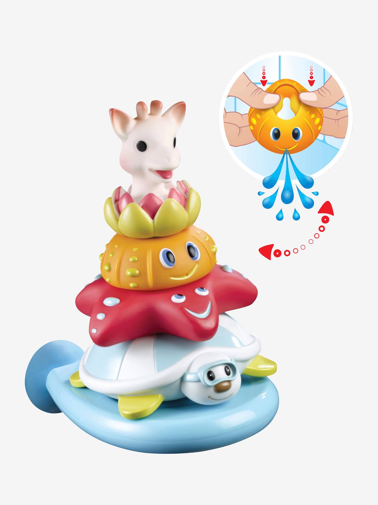 Splash& surf pyramide Sophie la girafe VULLI bleu