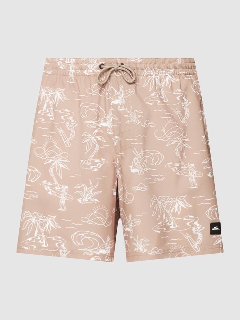 Badehose mit Motiv-Print Modell 'CALI' in beige