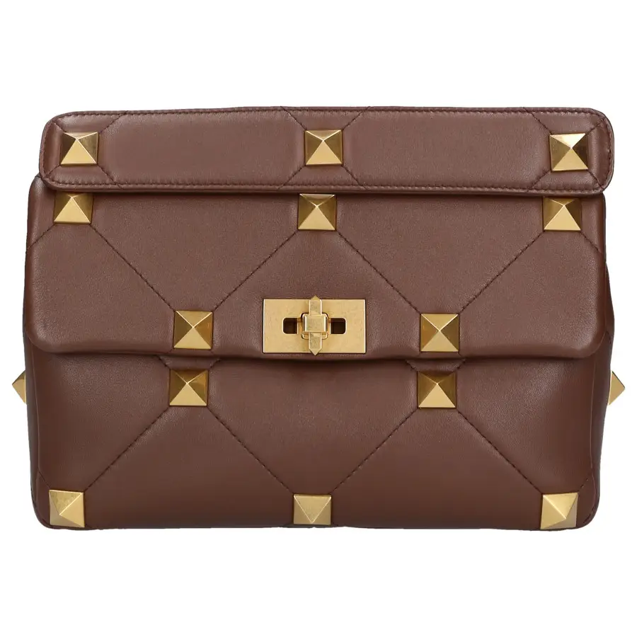 Valentino Garavani - Handtasche ROMAN STUD Kalbsleder - braun
