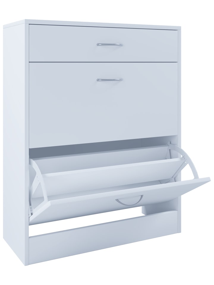 VCM  Holz Regal Schuhschrank Schuhkipper Klappen Balia in Weiß günstig kaufen onesize