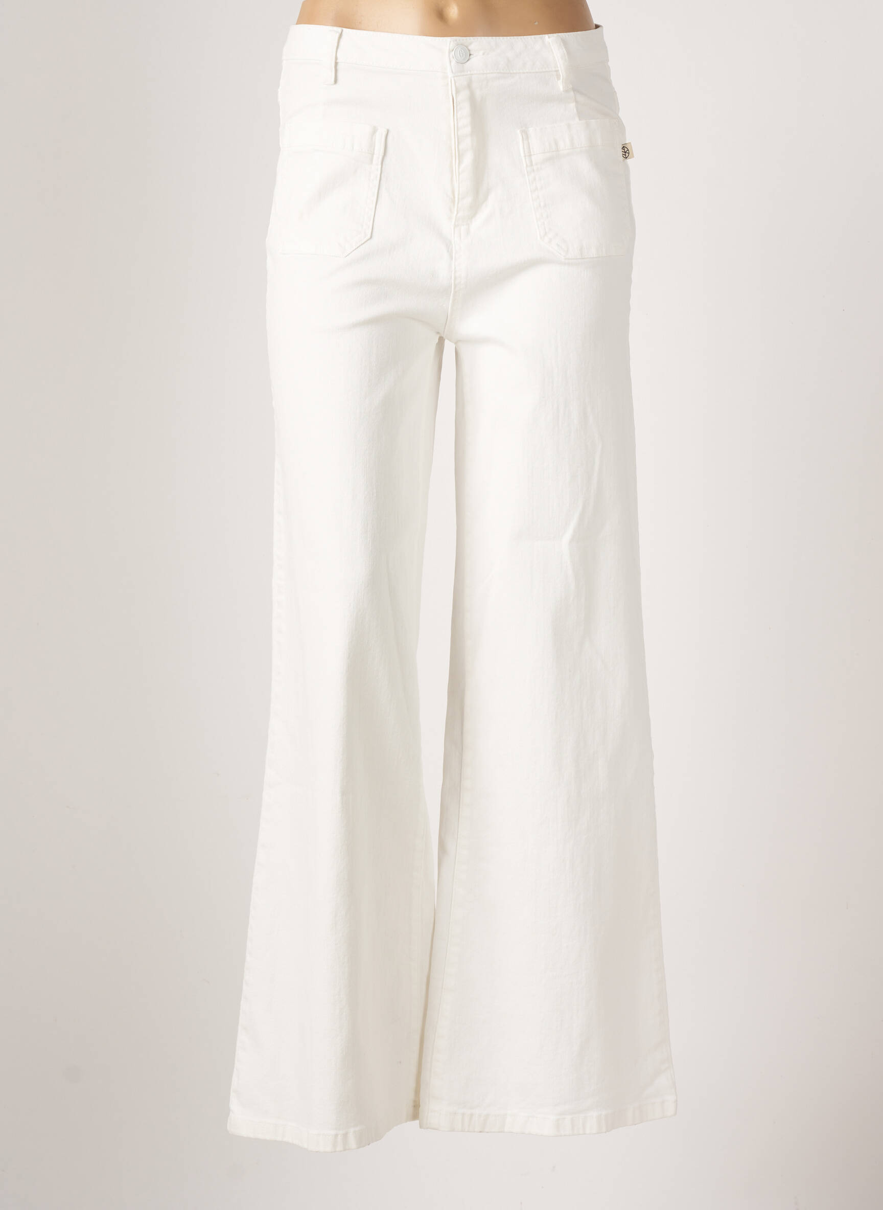 Surkana Jeans Coupe Large Femme couleur blanc