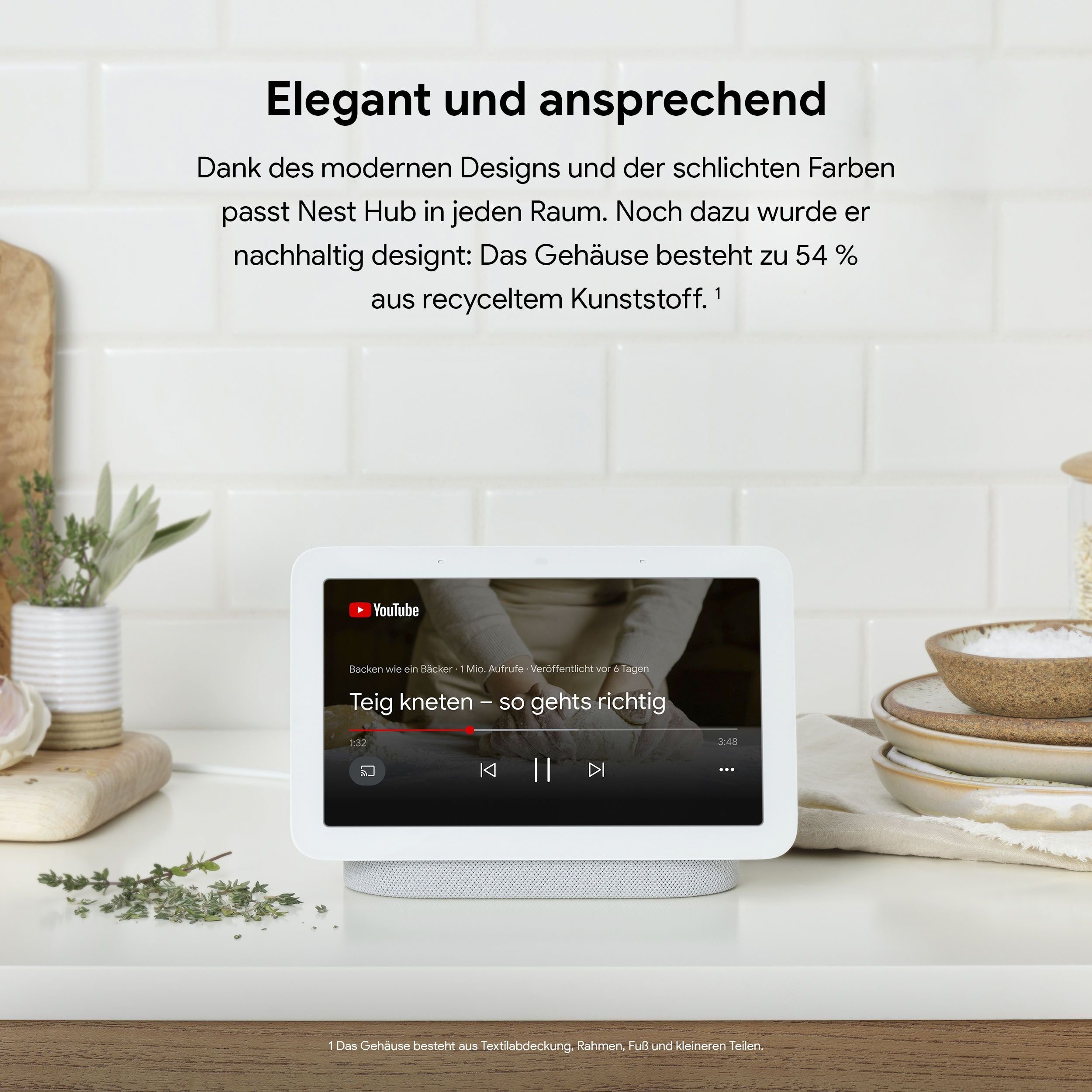 Google Nest Hub (2. Generation) Smart Speaker (Bluetooth, WLAN)