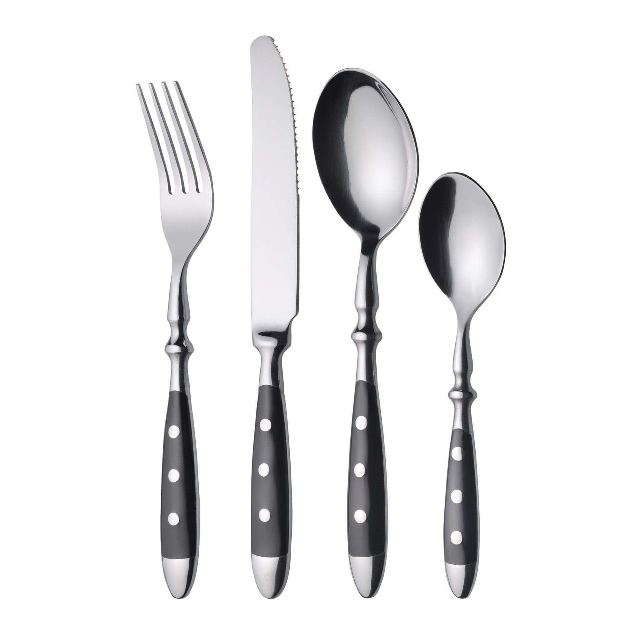 GRÄWE Besteck-Set GRÄWE Tafelbesteck für 6 Personen, 24-tlg, Serie NÜRNBERG, schwarz