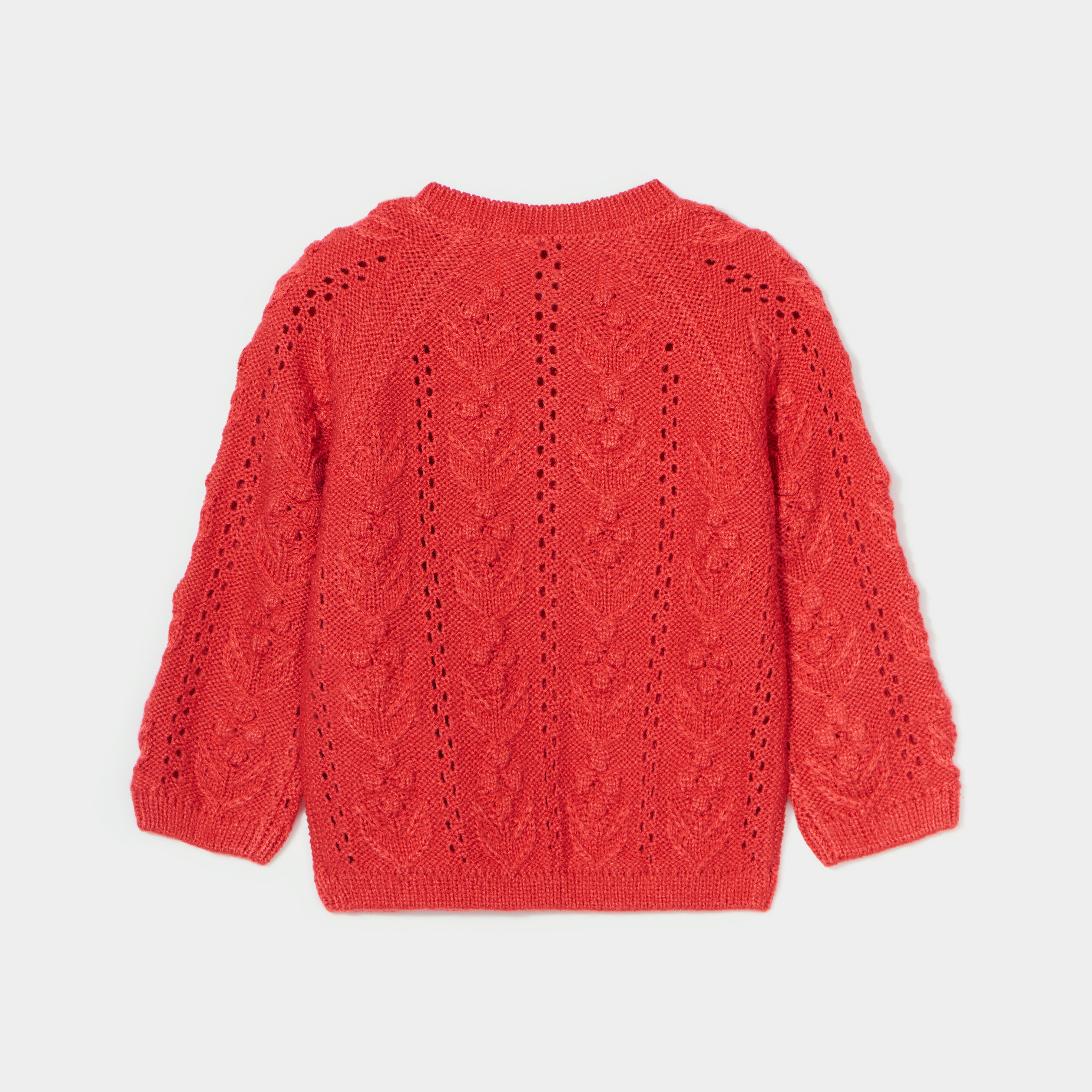 Gilet ajouré boutonné Creeks rouge foncé bébé fille | La Halle