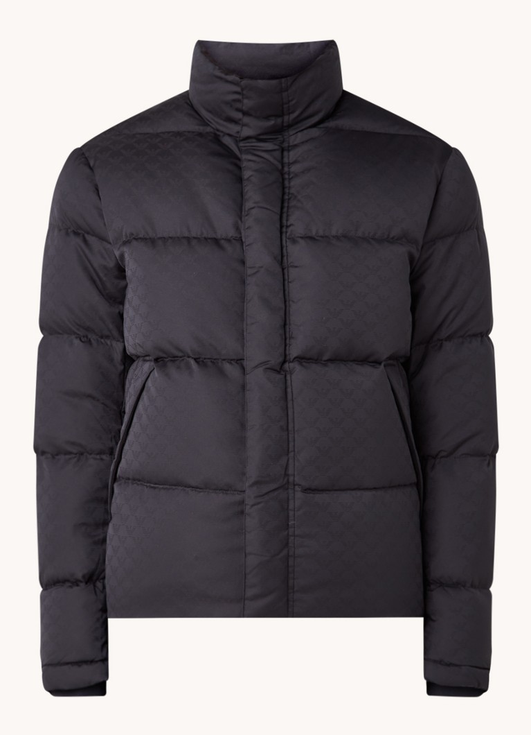 Jachetă matlasată din puf de gâscă Emporio Armani cu logo imprimat.