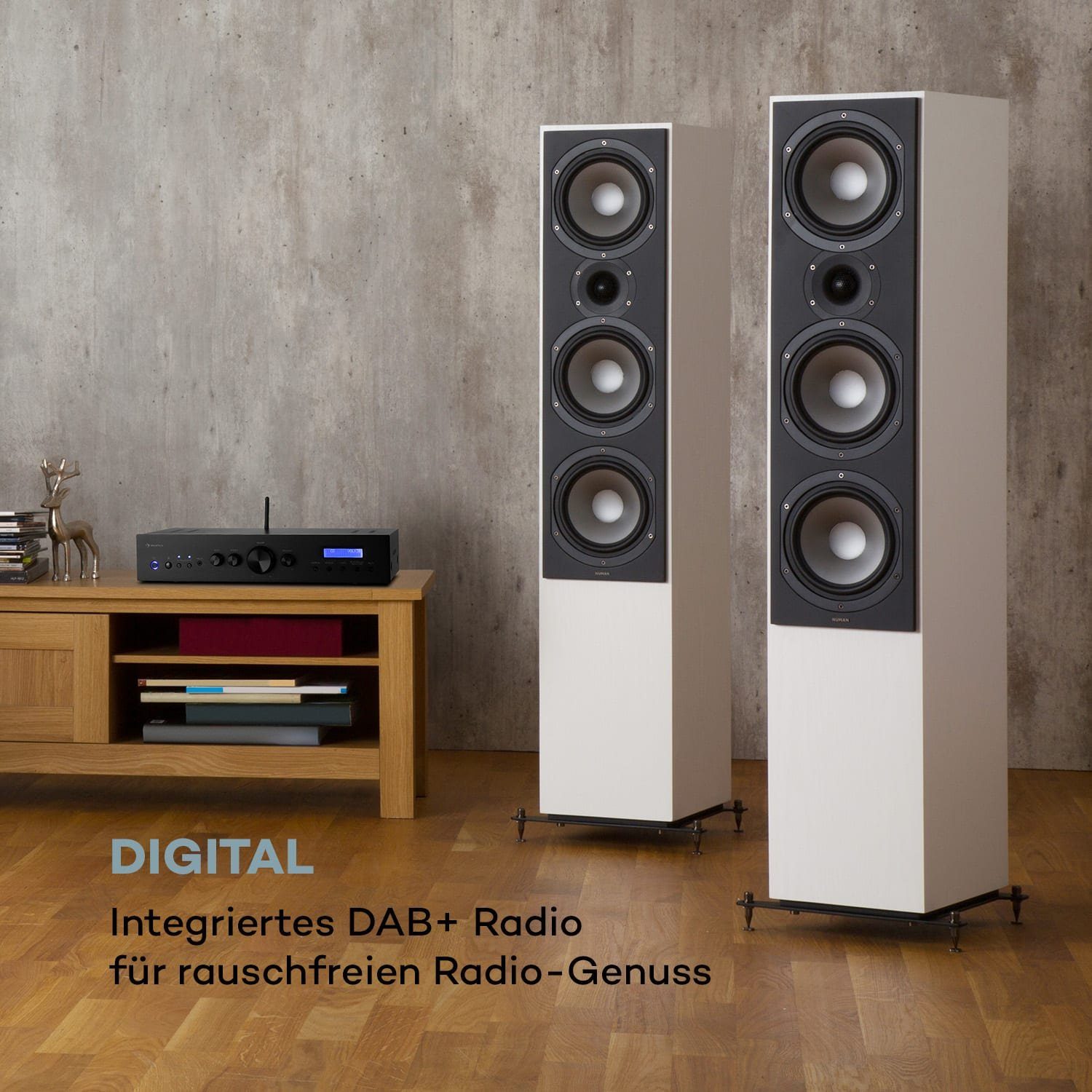 Auna AMP-CD608 DAB Audioverstärker (Anzahl Kanäle: 4-Kanal, 400 W, Digital Audio Bluetooth Verstärker HiFi Stereo Amplifier DAB+ Radio)
