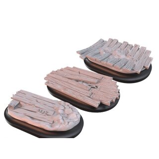 Red Oak Medium Oval Base Topper Set