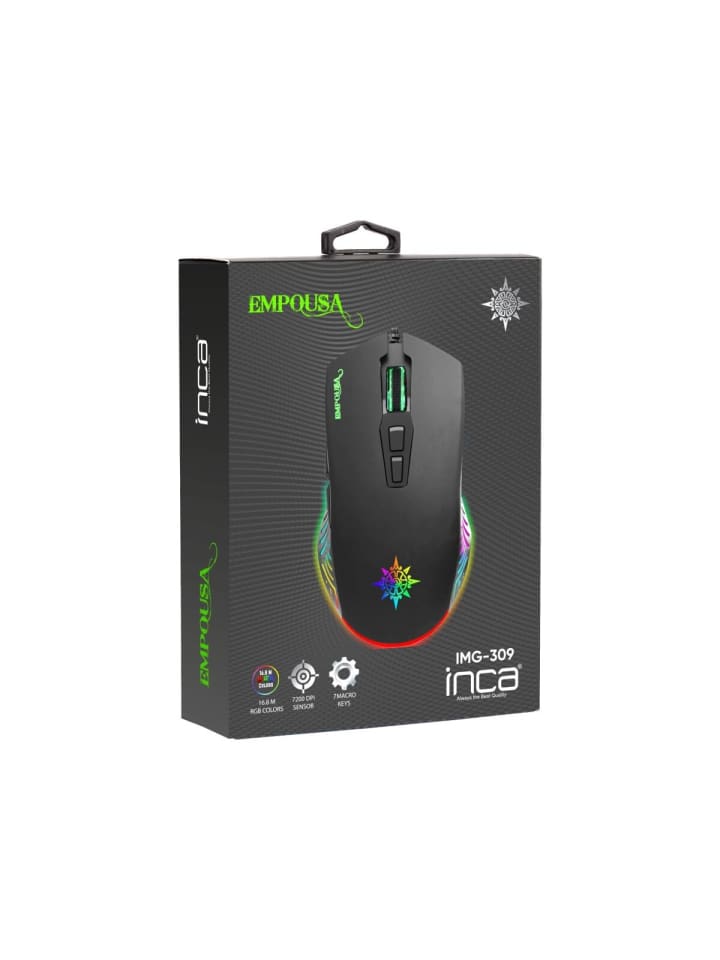 Inca Inca-IMG-309 Empouse RGB Licht Makro Tasten Professional Gaming Maus in schwarz günstig kaufen onesize