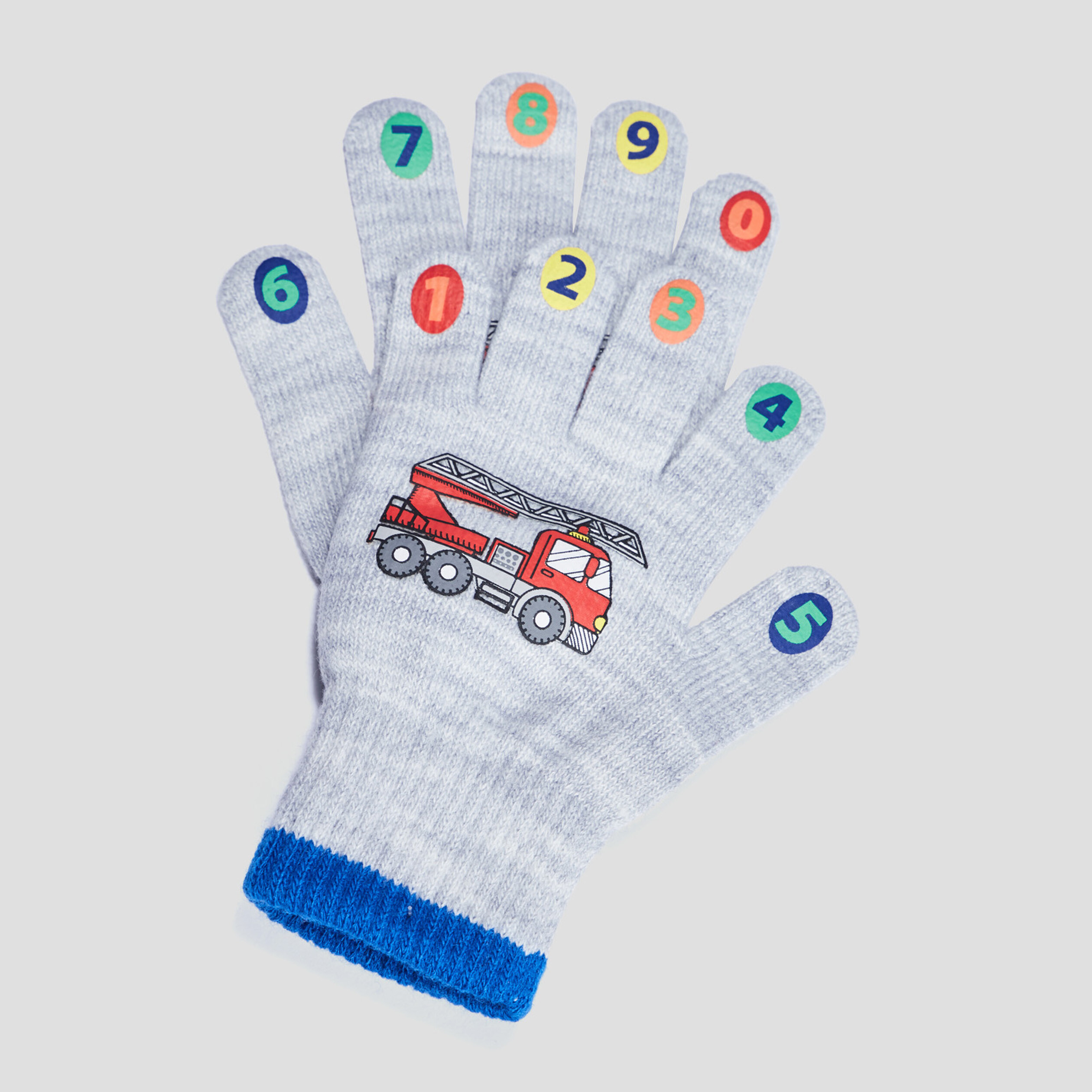 Gants tricotés gris clair garçon | La Halle