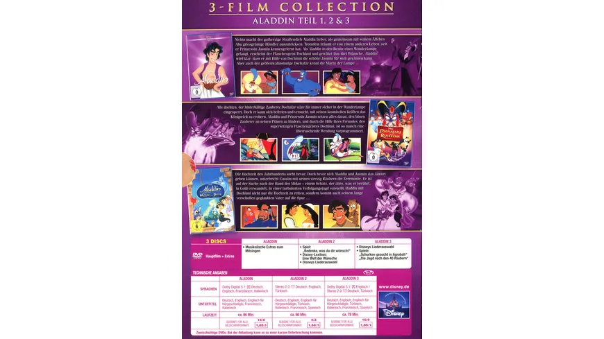 Aladdin - Dreierpack ( Classics + 2. & 3.Teil) [3 DVDs]