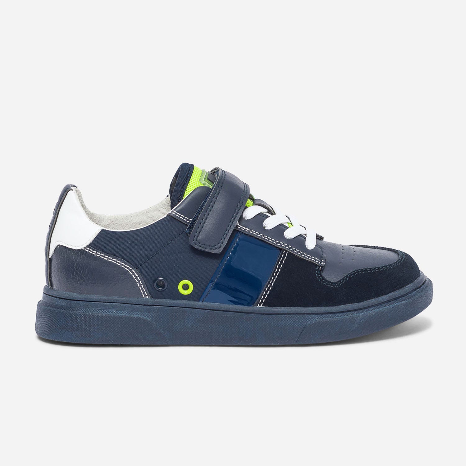 Tennis BUGGY bleu marine et jaune fluo