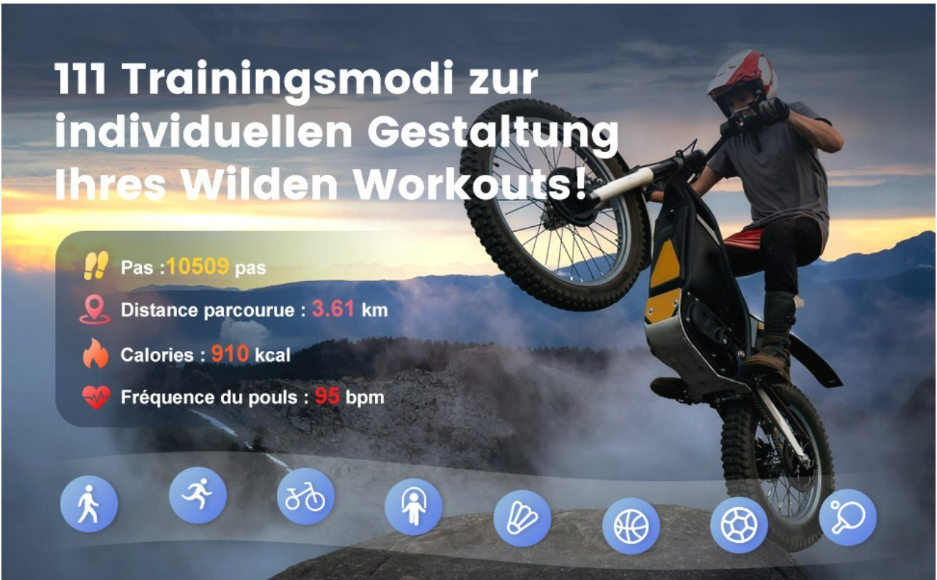Lige Smartwatch (Android iOS), Herren Mit Telefonfunktion Rund Blutdruck Wasserdicht Men