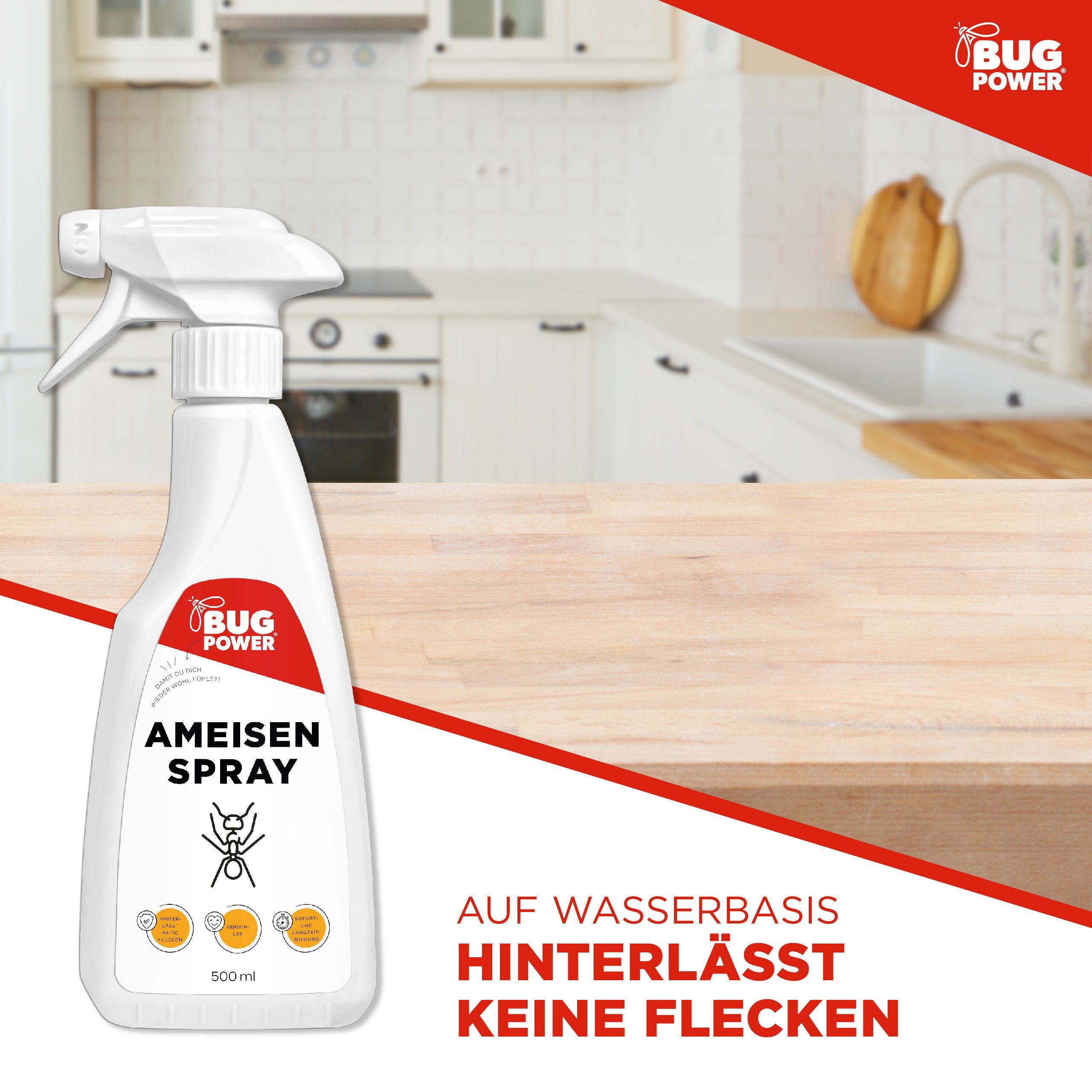 BugPower Insektenspray Ameisen Spray - effektiv gegen Ameisen, 500 ml, 1-St.
