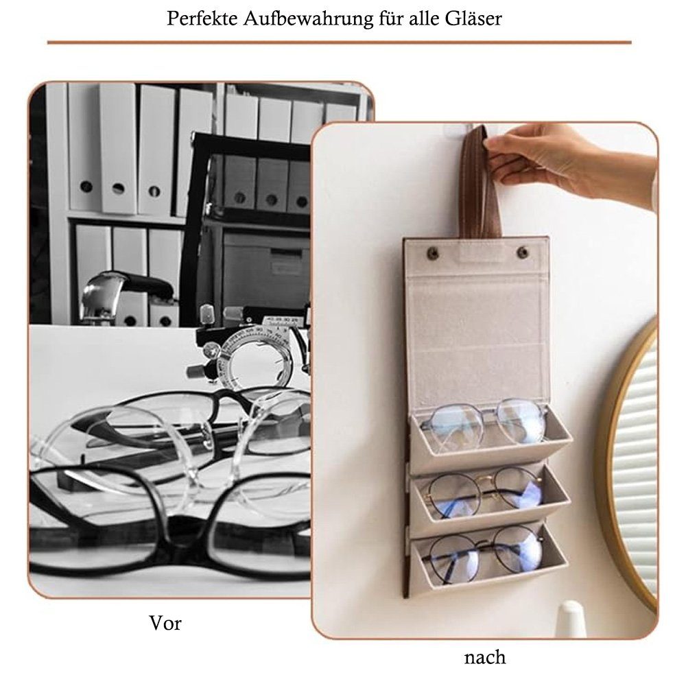Tian Dee Brillenetui Brillenaufbewahrung Mehrere Brillen Reise Brillenbox Brillenorganizer