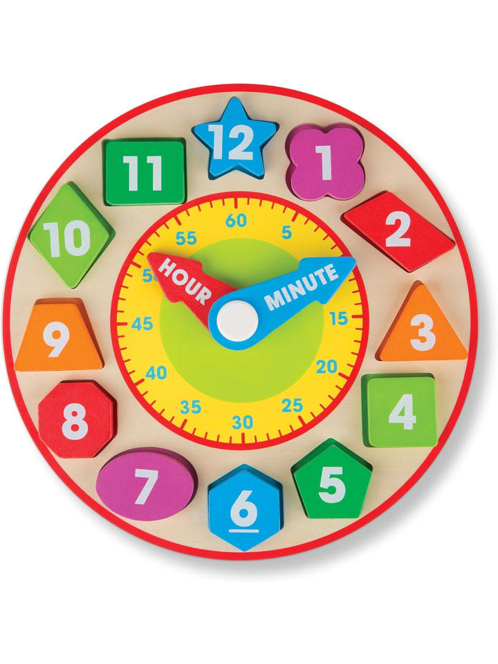 Melissa & Doug Holzuhr mit Formen zum Sortieren 13 Teile günstig kaufen onesize