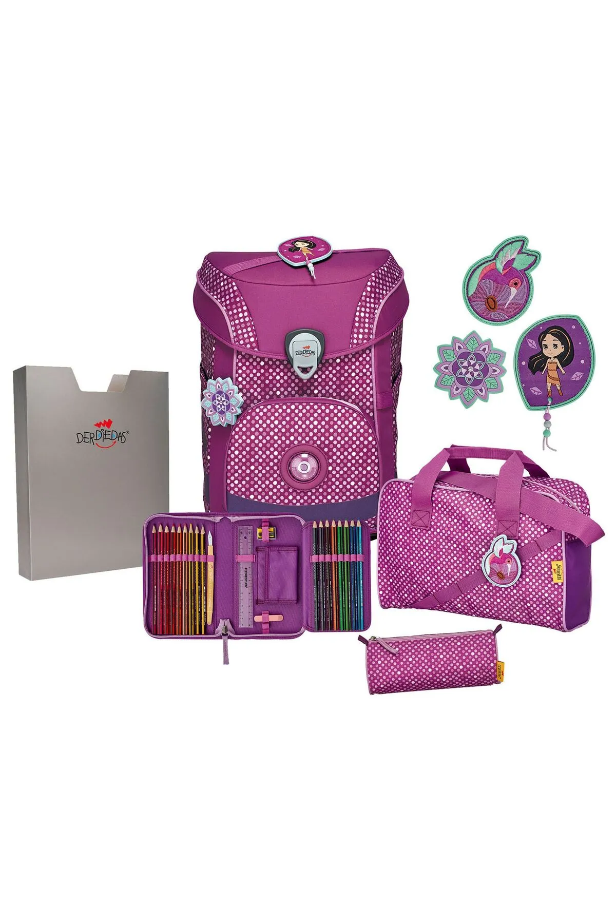 DerDieDas  Schulrucksack - Lila - Unifarben