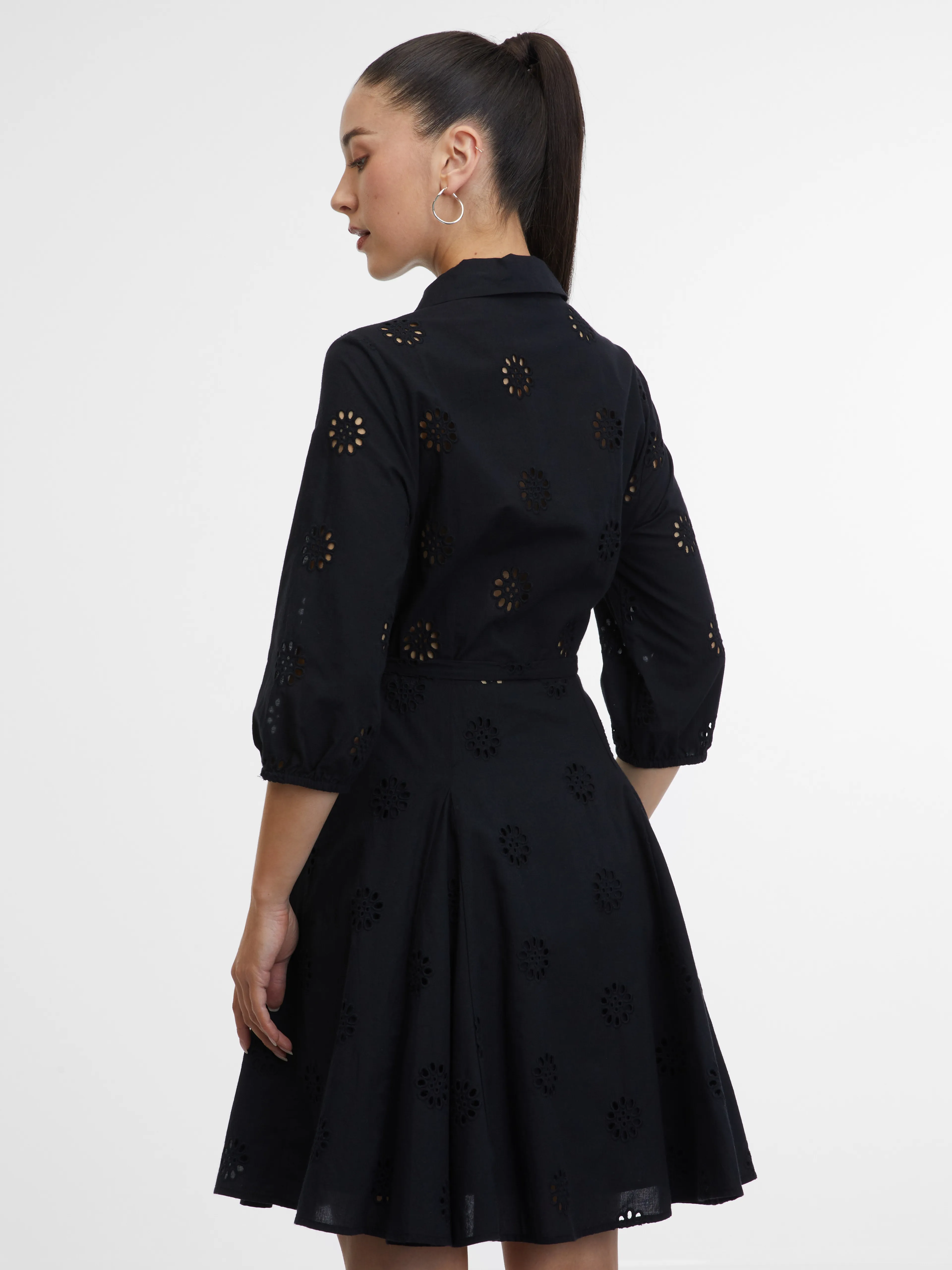 Schwarzes Damen-Hemdkleid ORSAY