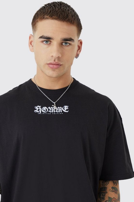 Oversize T-Shirt mit Homme Print