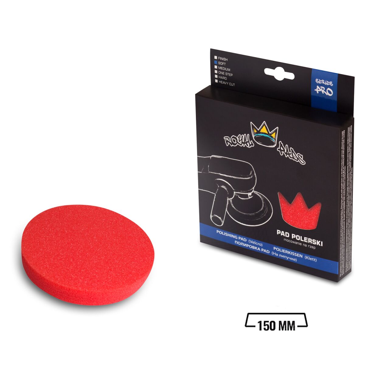 Royal Pads - PRO Soft Schaum-Polierpad 150mm rot