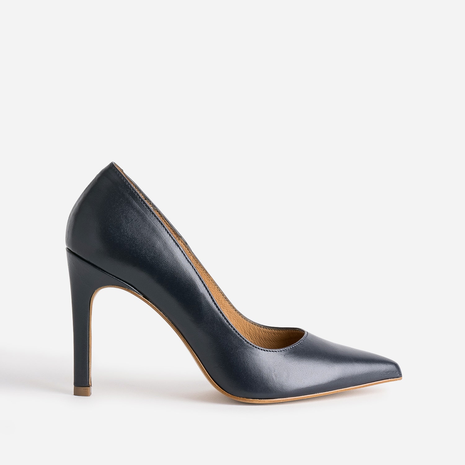 Stiletto TEXTO marine en cuir