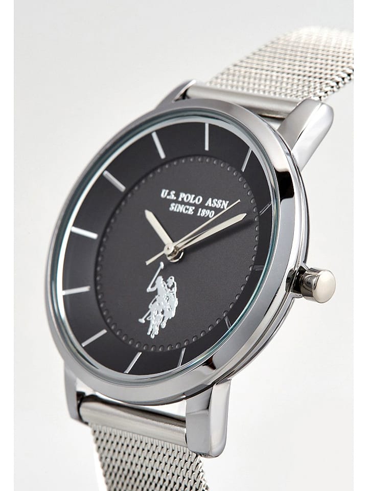 U.S. Polo Assn. Quarzuhr in Silber/ Schwarz günstig kaufen onesize