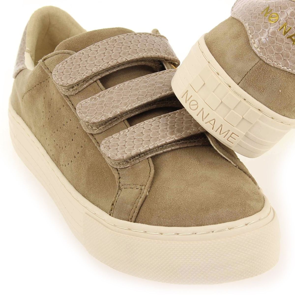No Name  ARCADE STRAPS PERFOS SUEDE - Beige Taupe