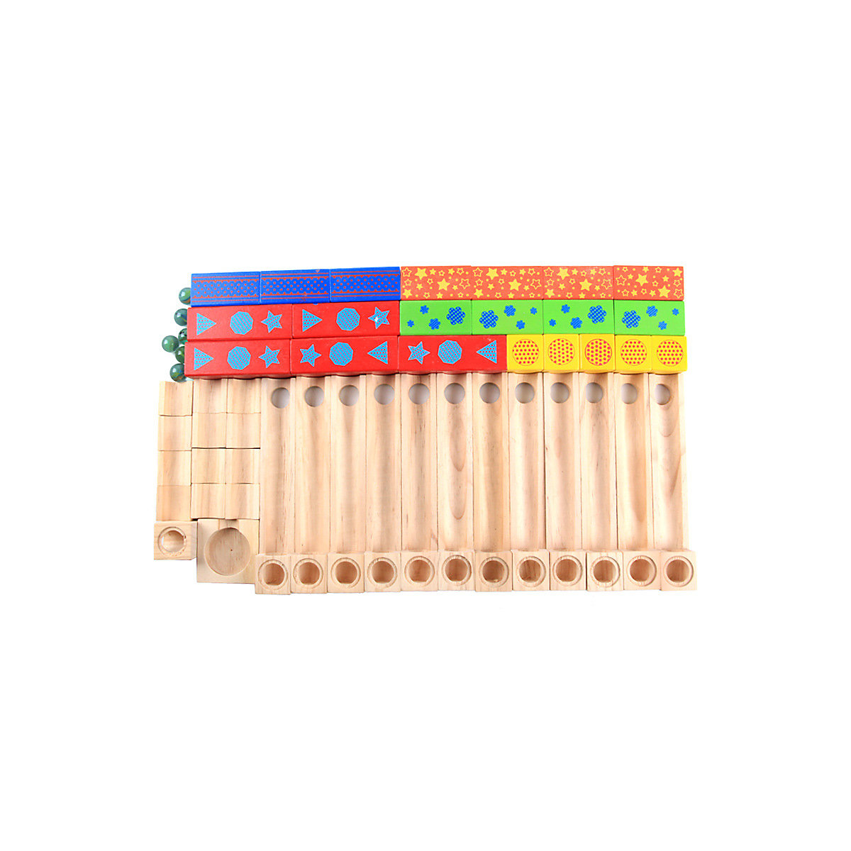 Holz Bausteine Balance Denken Ausbildung Spiele Kugelbahn Block stapeln Flipper Rutsche Spielzeug Kinder