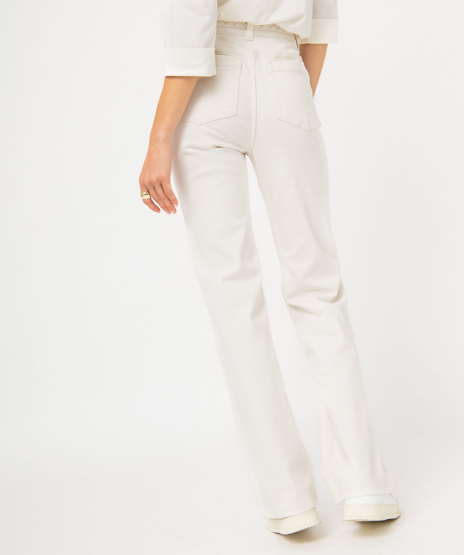 Jean large avec ceinture fantaisie femme - LuluCastagnette camel | GEMO