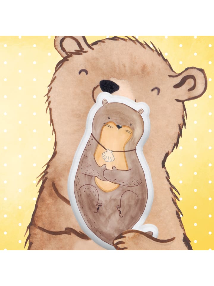 Mr. & Mrs. Panda Kissen Kuscheltier Otter Muschel ohne Spruch in Weiß günstig kaufen