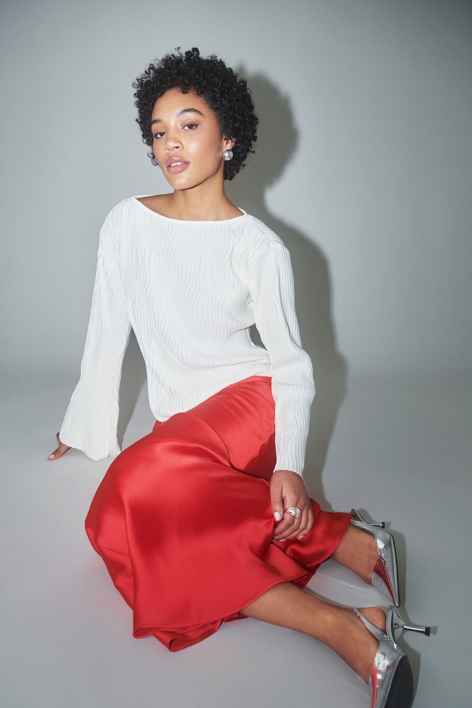 Satin maxi skirt