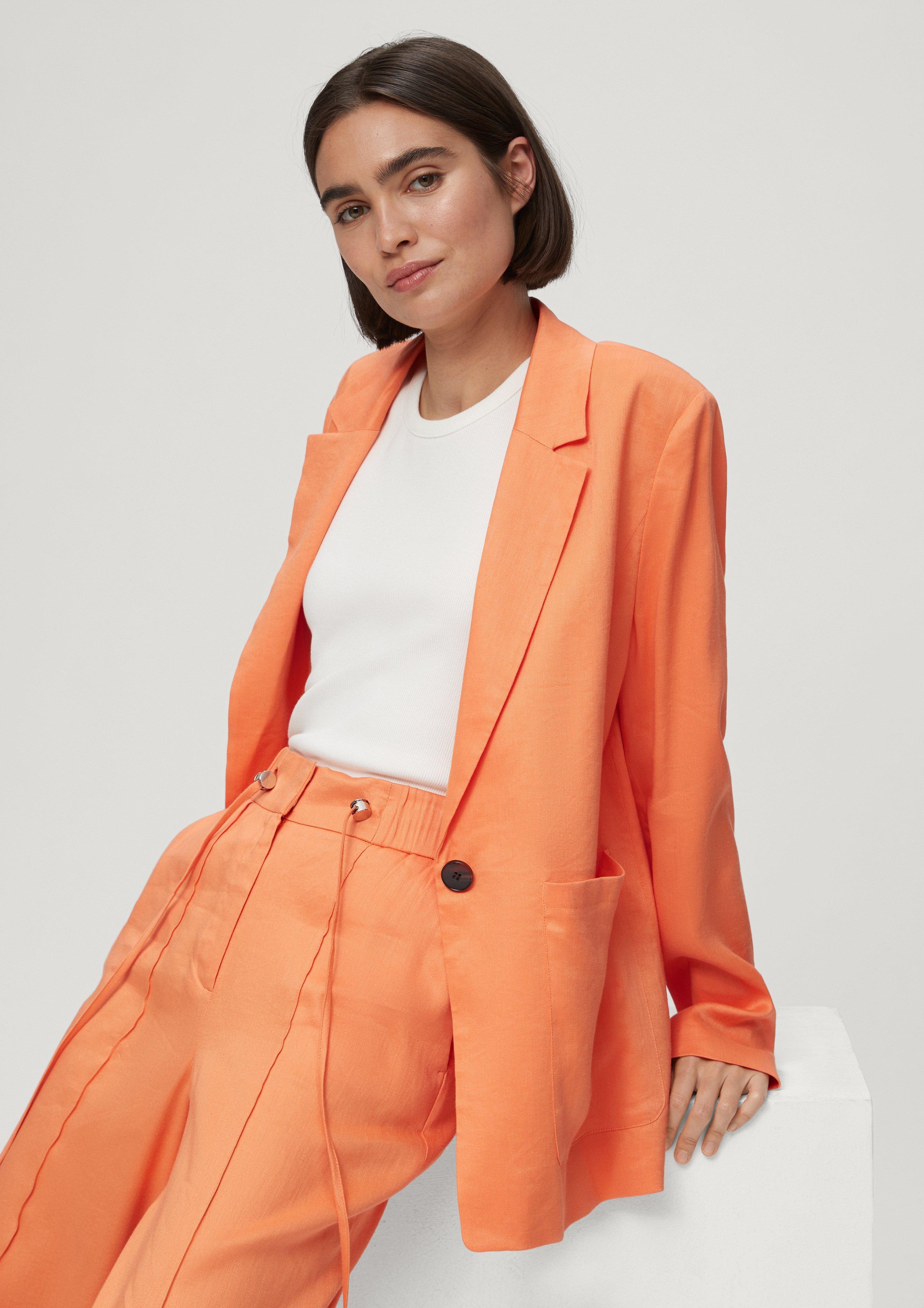 Langer Blazer aus Leinenmix  2131361-2333