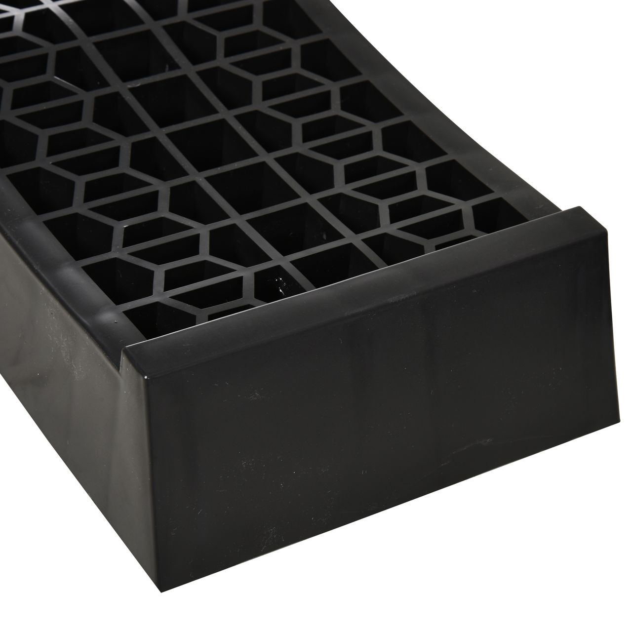 DURHAND HOMCOM 2 Auffahrrampe Schwellenrampe Bordsteinrampe Gummirampen PP Schwarz 70 x 20 x 8 cm