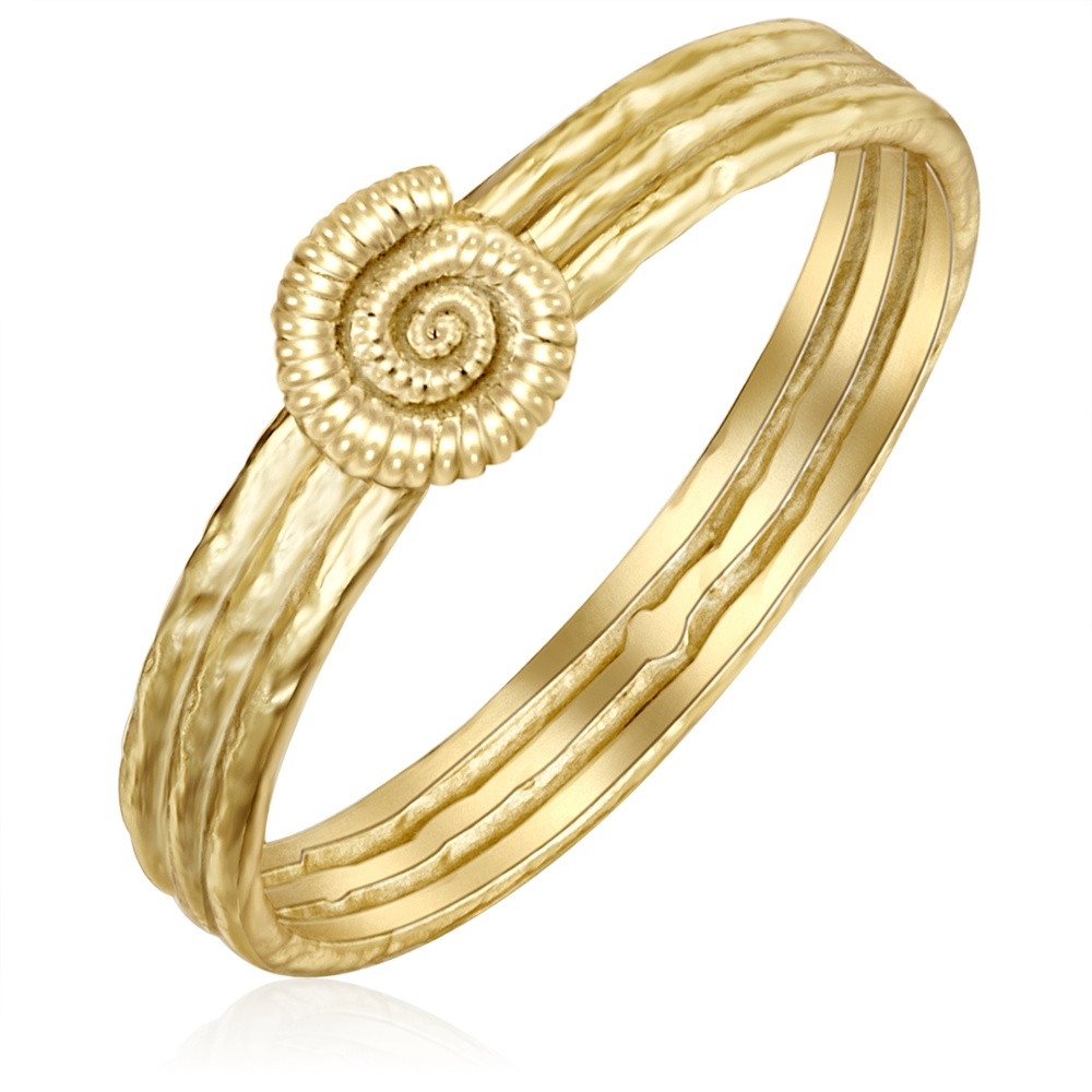 Glanzstücke München Bague en argent Coquillage Argent sterling en Or jaune Bague