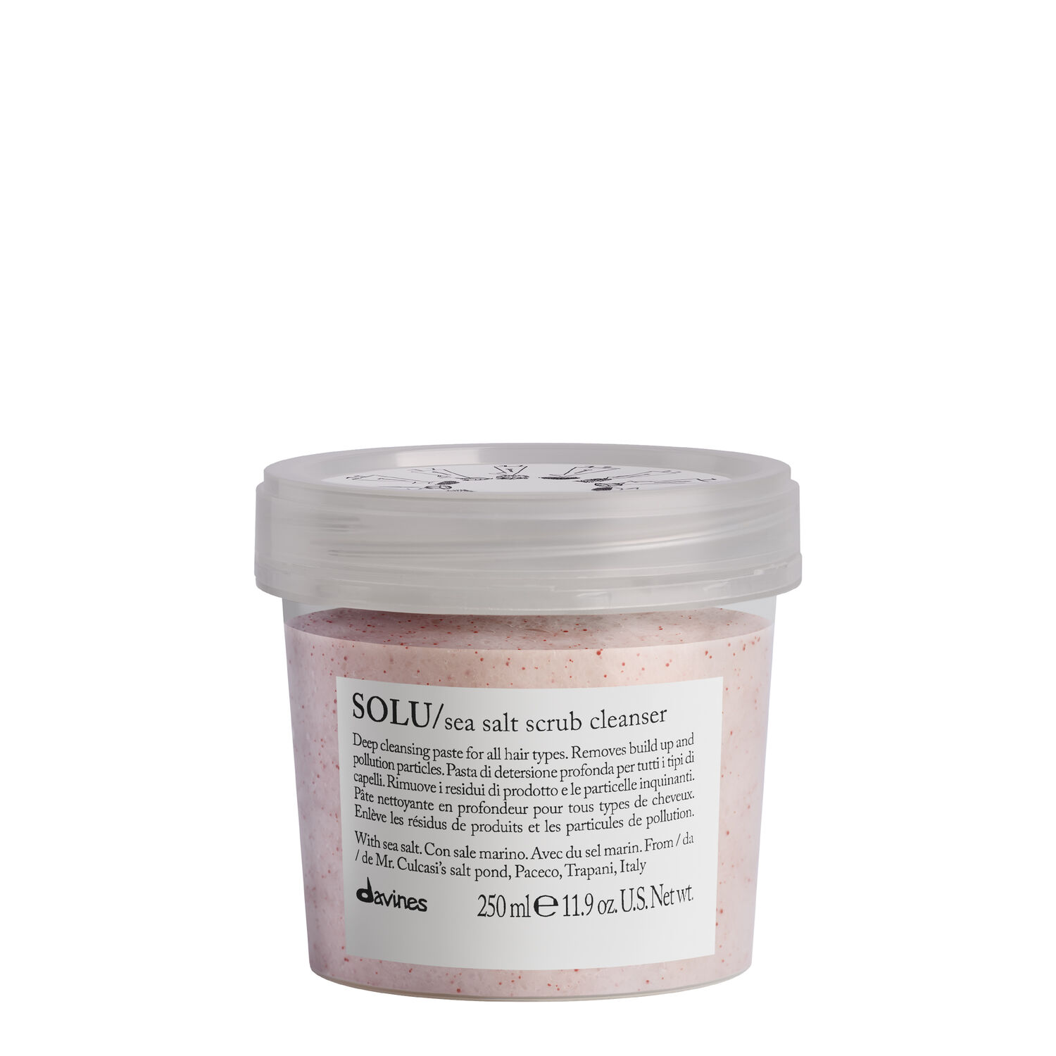 Davines SOLU Sea Salt Scrub Cleanser Shampooing scrub au sel marin 250 ml