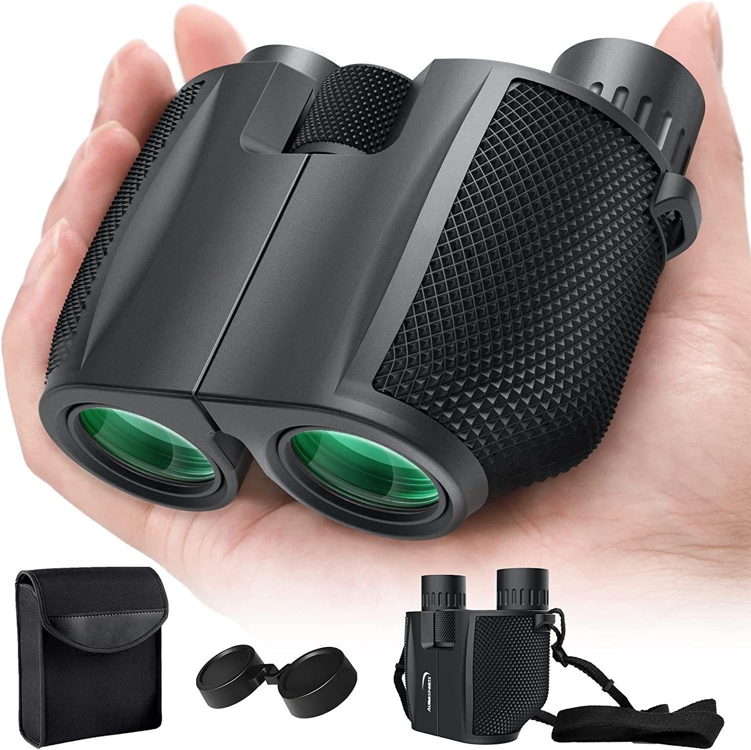 Yaviel Kleines Ferngläser Binoculars Erwachsene Kinder mit Nachtsicht Fernglas (12x25 Fernglass Taschenfernglas für Vogelbeobachtung Wandern Camping)