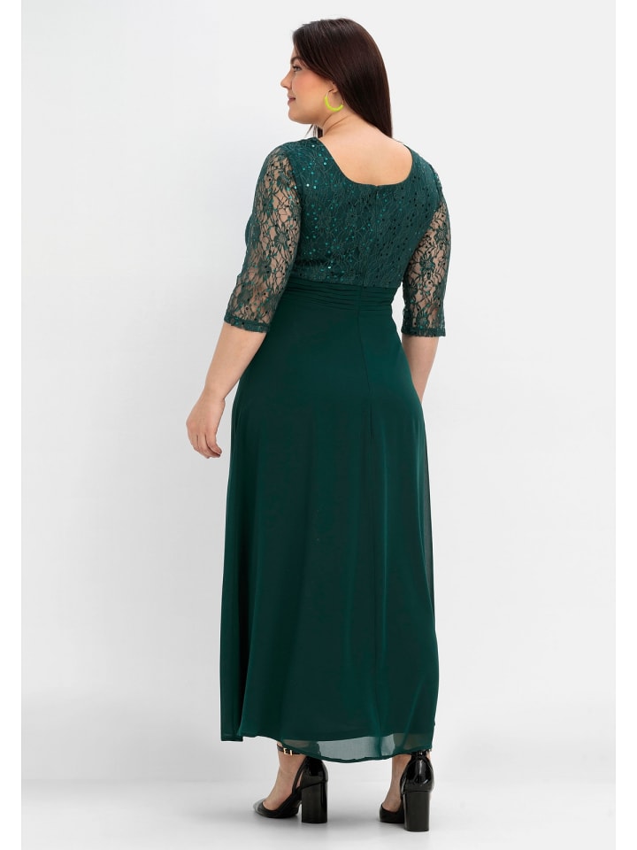 sheego Abendkleid in tiefgrün günstig kaufen