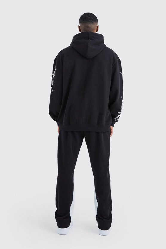 Oversize Trainingsanzug mit Graffiti-Print und Kapuze