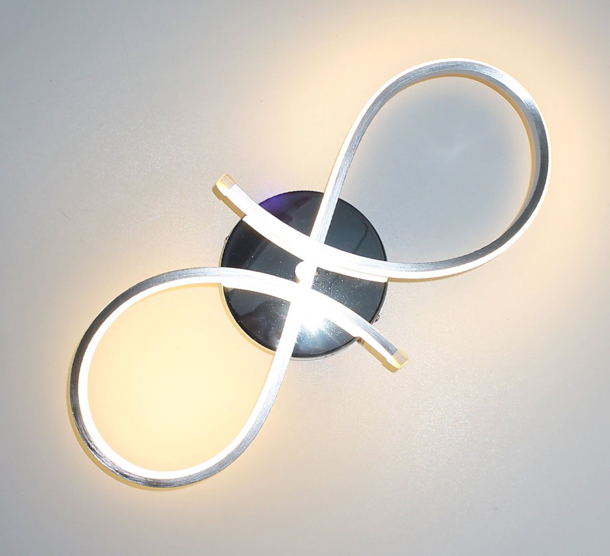 Lewima LED Deckenleuchte Octa 50x26cm Medium Deckenlampe Alu gebürstet / satiniert 28W, Warmweiß, sparsam und hell, mittlere Größe, ideale Lampe Leuchte für Wohnzimmer Schlafzimmer