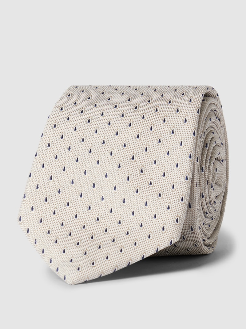 Krawatte mit feinem Allover-Muster Modell 'SMALL DROP' in beige