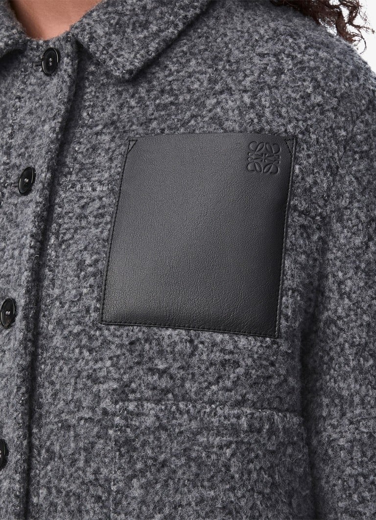 LOEWE Jacket in wool blend with lambskin details