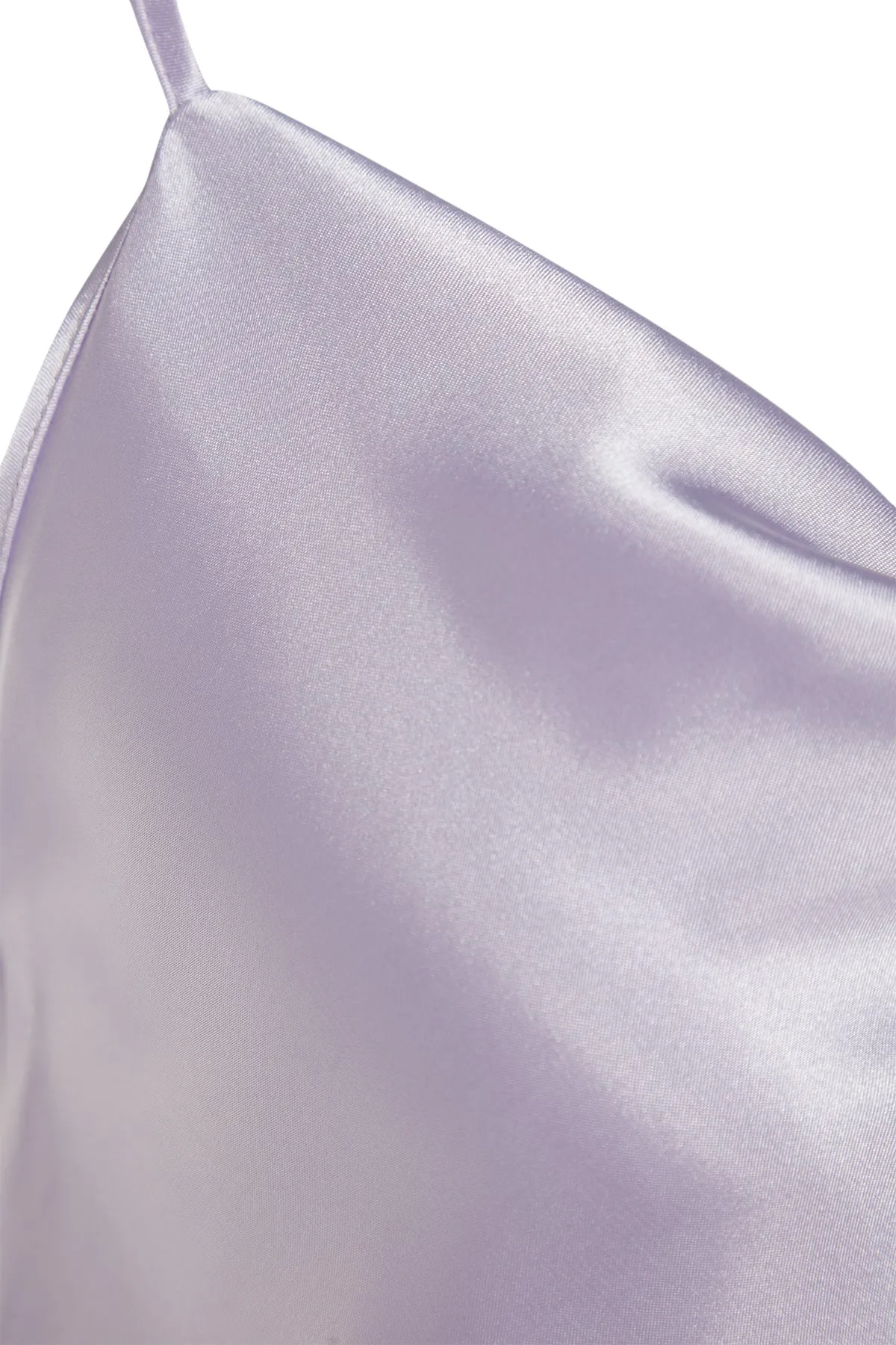Trendyol Collection  Lilafarbenes Nachthemd aus gewebtem Satin mit Degaje-Kragen auf der Rückseite und Seilriemen THMSS22GC0018