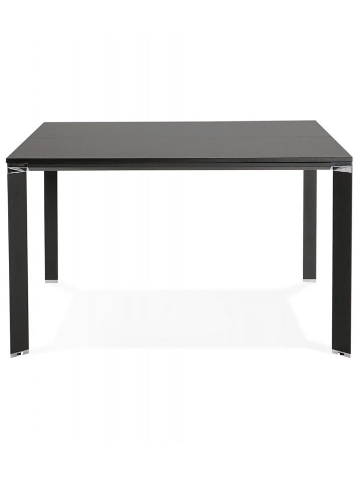 KADIMA DESIGN Konferenztisch Besprechungstisch aus Holz Metall | 140x140x74,6 cm in Schwarz günstig kaufen