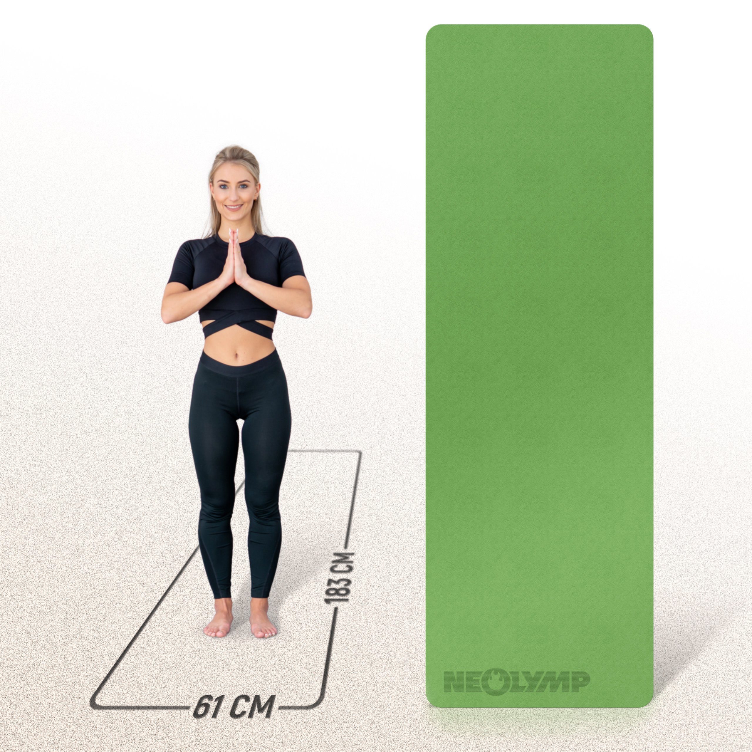NEOLYMP Yogamatte NEOLYMP Yogamatte, Fitnessmatte, Sportmatte (Set, Set), allergigergeeignet, umweltschonend, rutschfest, komfortabel