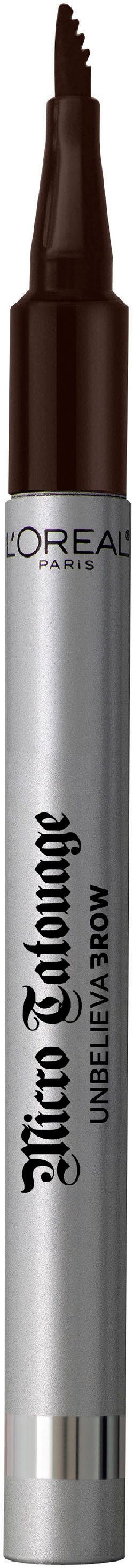 L'ORÉAL PARIS Augenbrauen-Stift Unbelieva Brow Micro Tatouage, mit Dreizack-Spitze, wischfest
