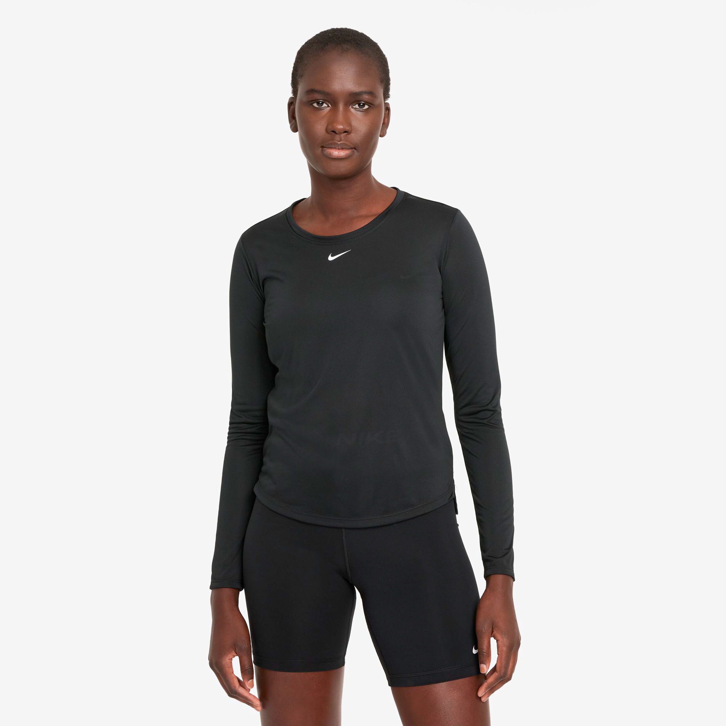 Dri-Fit One Standard Fit Longsleeve Damen - Schwarz, Weiß