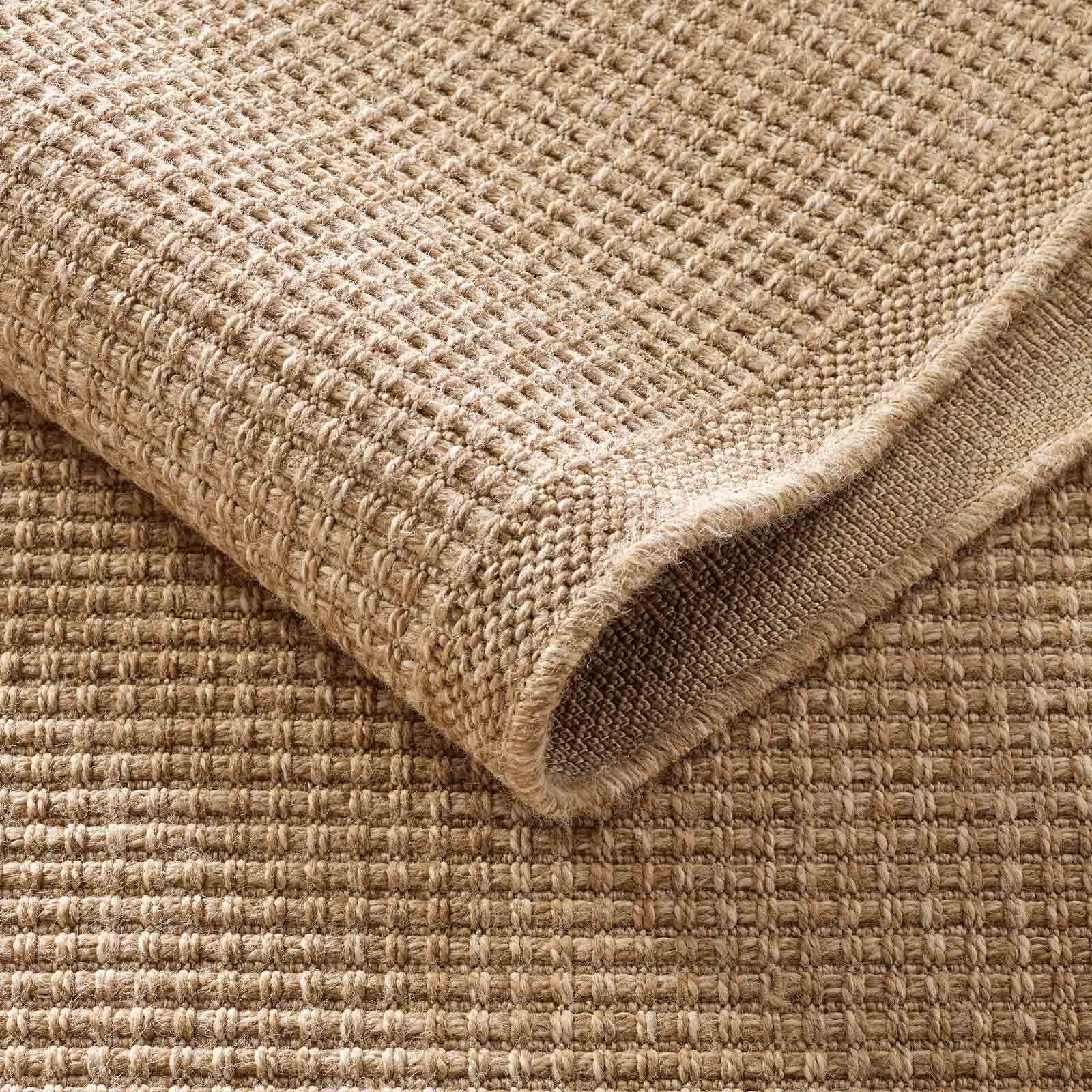Teppich Outdoor & Indoor Teppich wetterfest Borneo Sisal-Jute-Optik naturfarbe, TaraCarpet, rechteckig, Höhe: 10 mm, Kurzflor Manaus In & Outdoor Balkon Terrasse Wohnzimmer 80x150