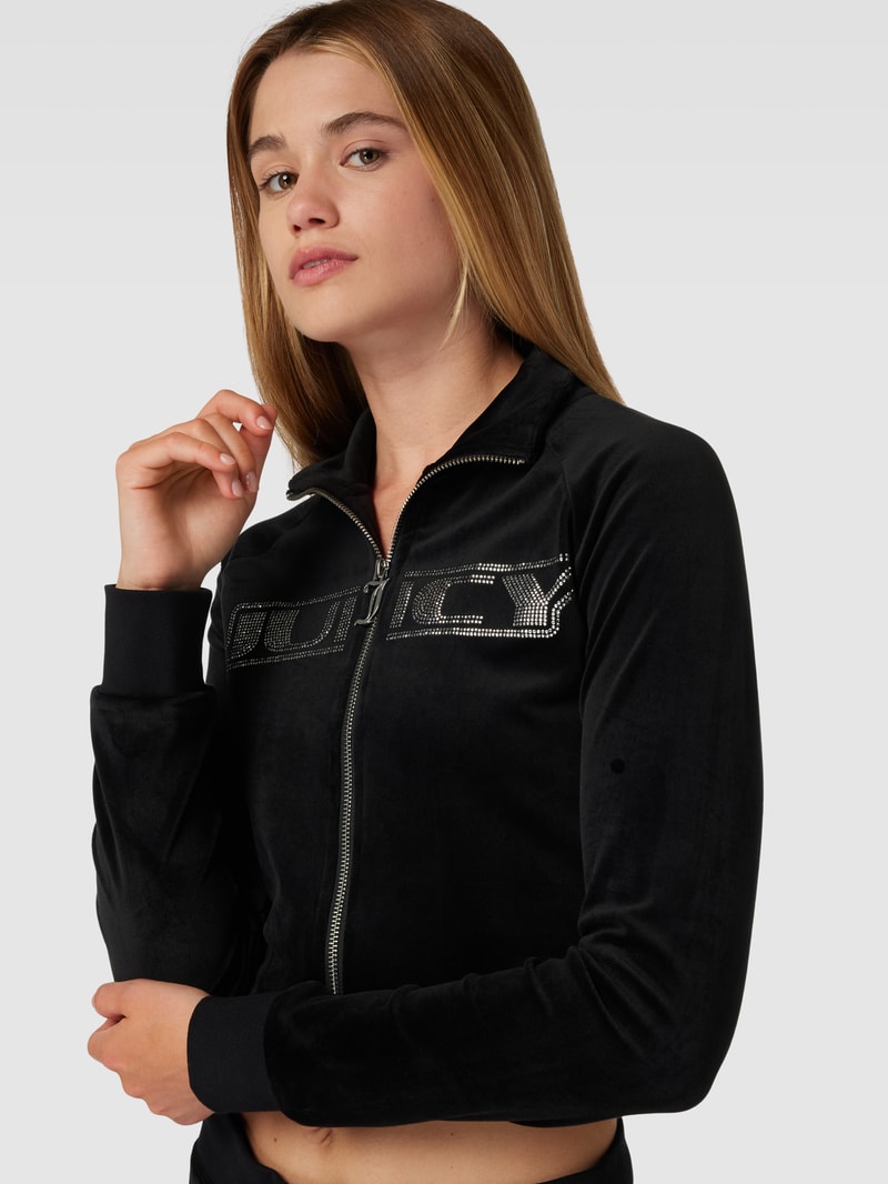 Sweatjacke mit Stehkragen Modell 'LELU' in schwarz