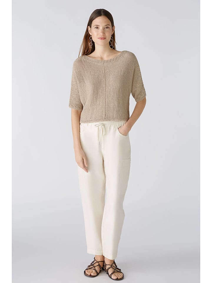 Oui Cargohose in Creme günstig kaufen