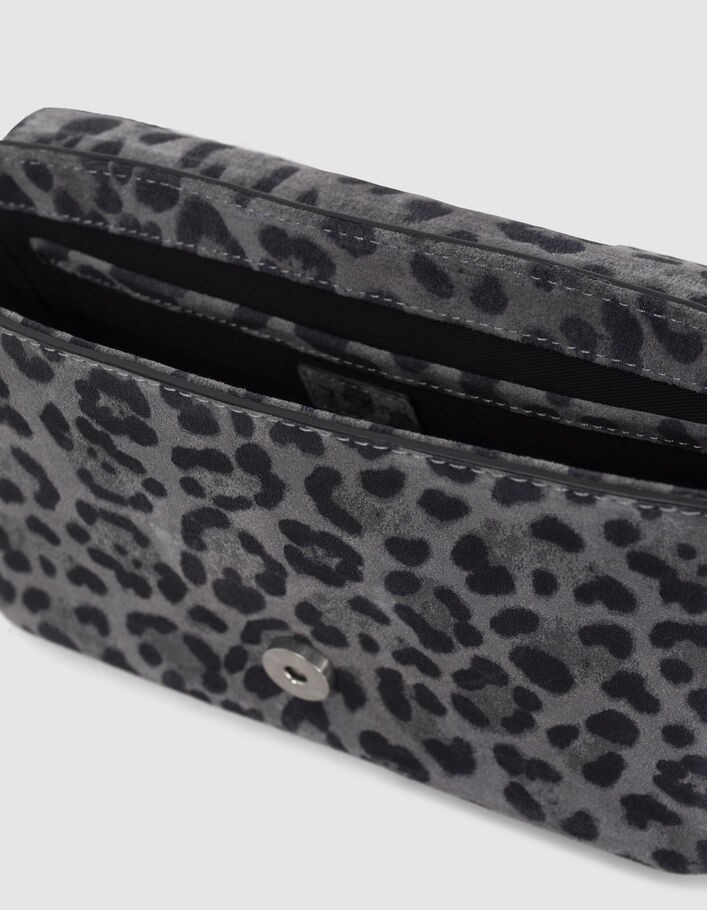 Le 111 BROOKLYN gris cuir velours motif léopard Femme